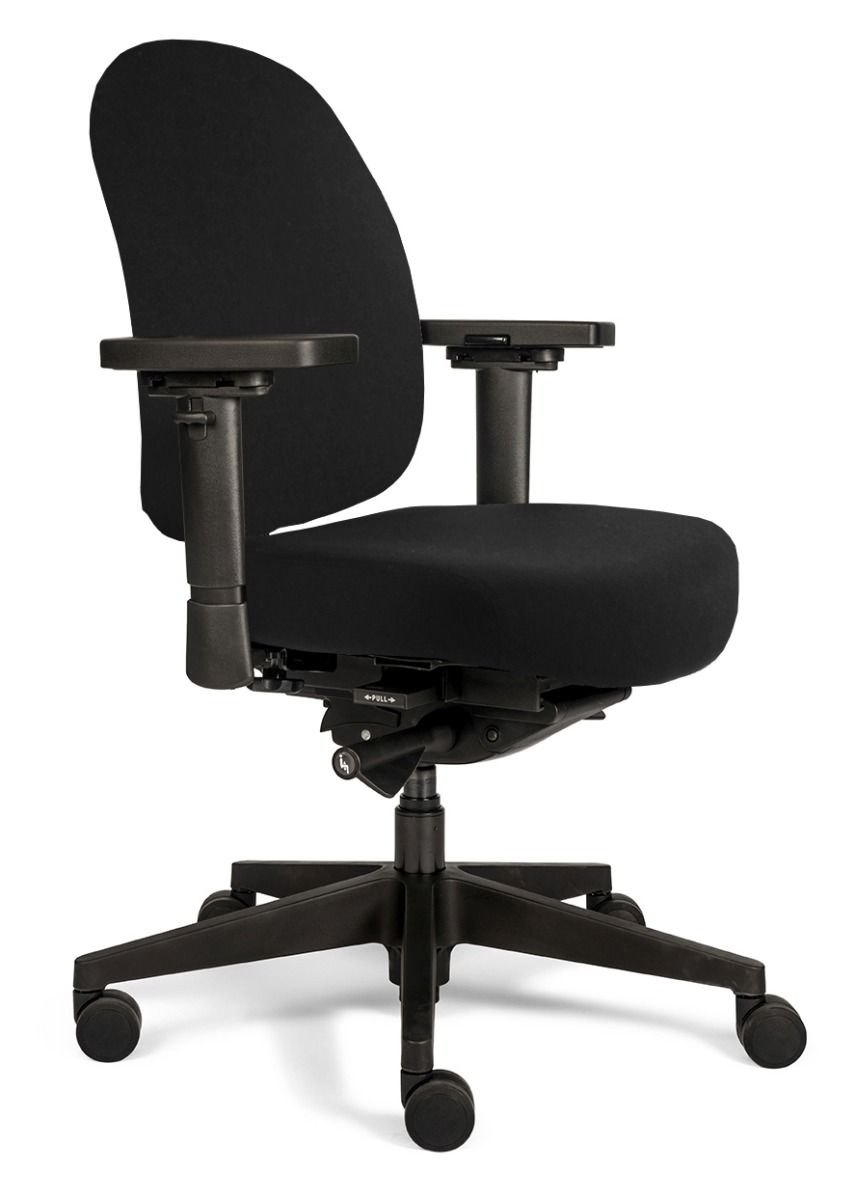  Werck24 Therapod X Compact Bureaustoel - Wolvilt Fenice 651 Zwart