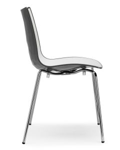 SCAB Zebra Bicolore Stoel Wit/Antraciet - Chroom