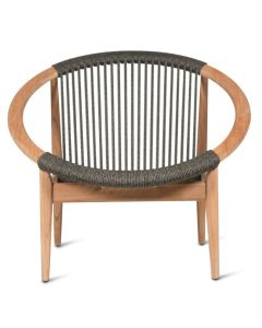 Vincent Sheppard Frida Lounge Fauteuil Teak Rope Antraciet