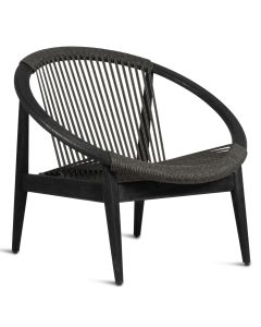 Vincent Sheppard Frida Lounge Fauteuil Teak Rope Onyx Black
