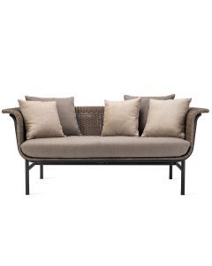 Vincent Sheppard - Wicked 2-Zits Outdoor Lounge Bank - Taupe Rotan - Lopi Cocunut