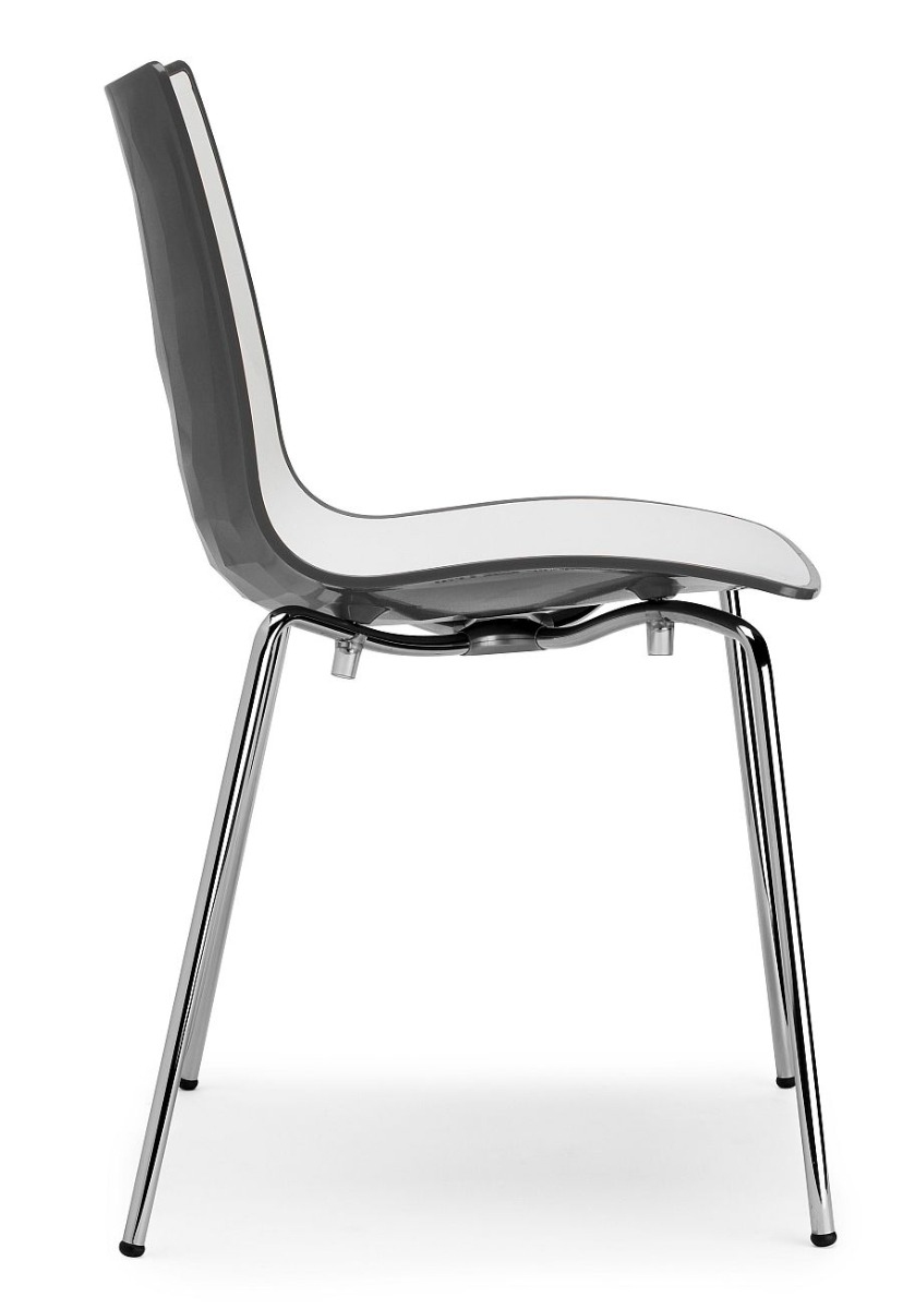  SCAB Zebra Bicolore Stoel Wit/Antraciet - Chroom