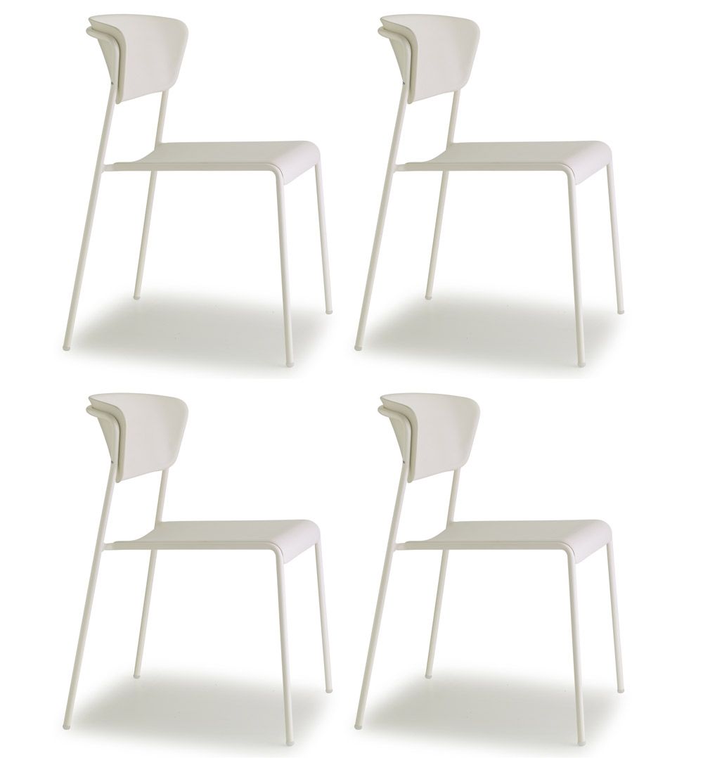  SCAB Lisa Stapelbare Stoel - Set van 4 - Wit