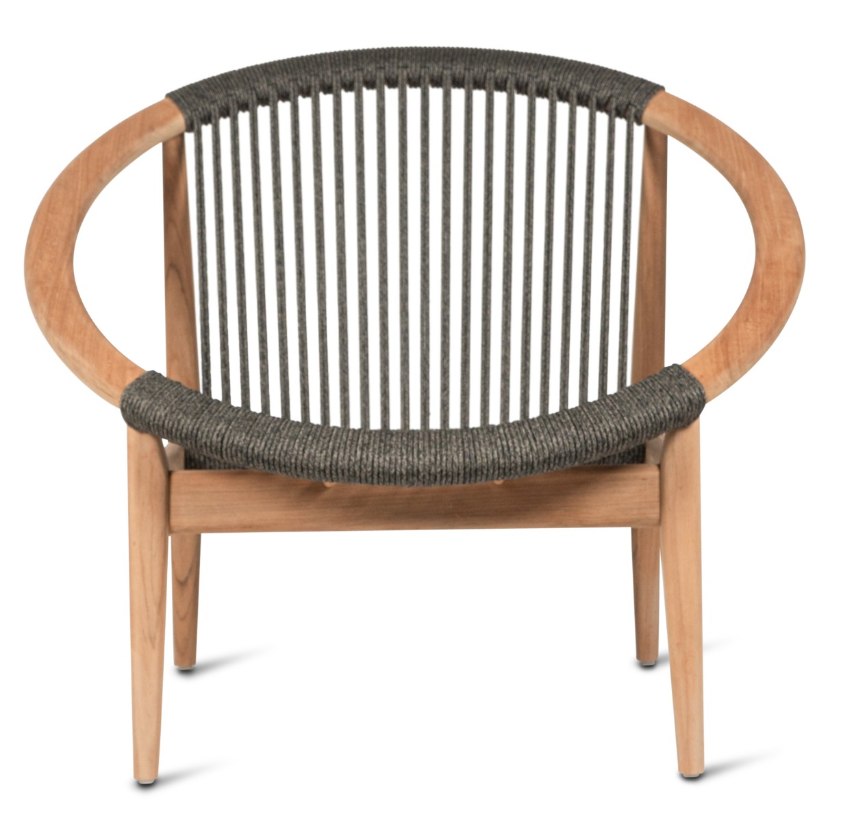  Vincent Sheppard Frida Lounge Fauteuil Teak Rope Antraciet