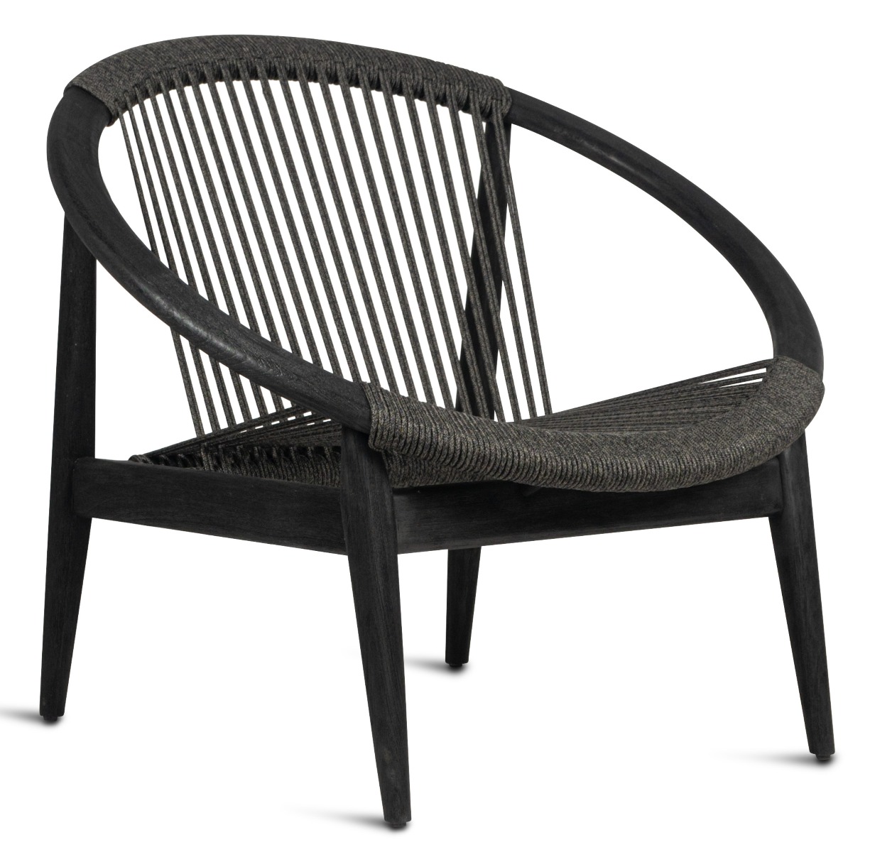  Vincent Sheppard Frida Lounge Fauteuil Teak Rope Onyx Black